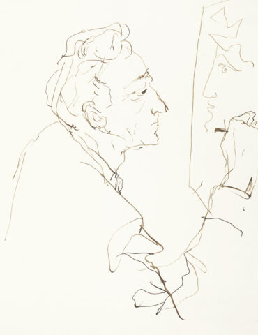 Hanny Fries: Jean Cocteau, 1950, Tusche auf Papier, Inv.Nr. HF 884.1. Foto: Reto Pedrini © Stiftung Righini-Fries Zürich