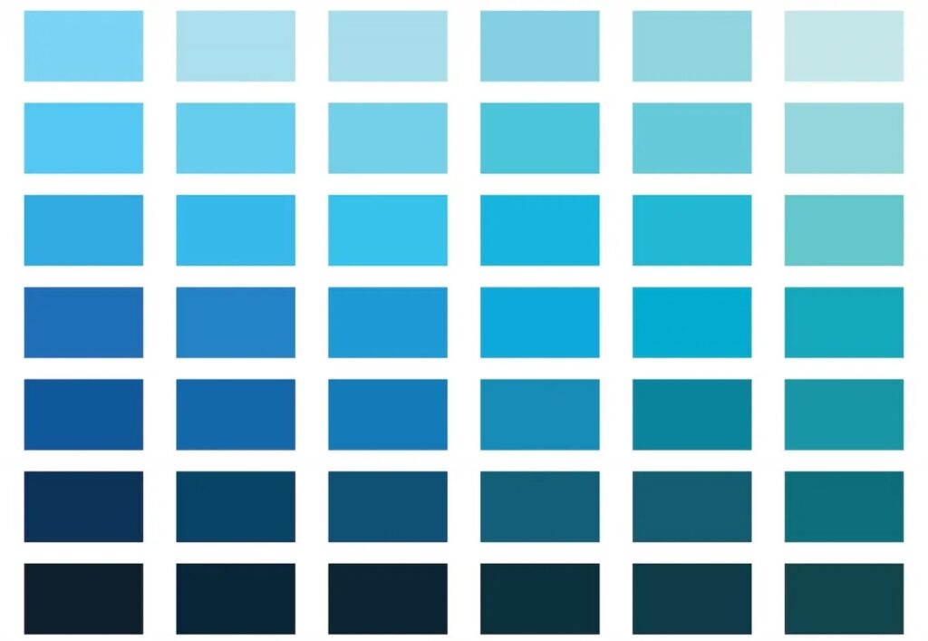 Farbpalette Blau. Foto: HM Design/ Shutterstock